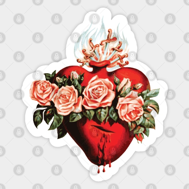 Immaculate Heart of Mary Vintage Sticker by Beltschazar